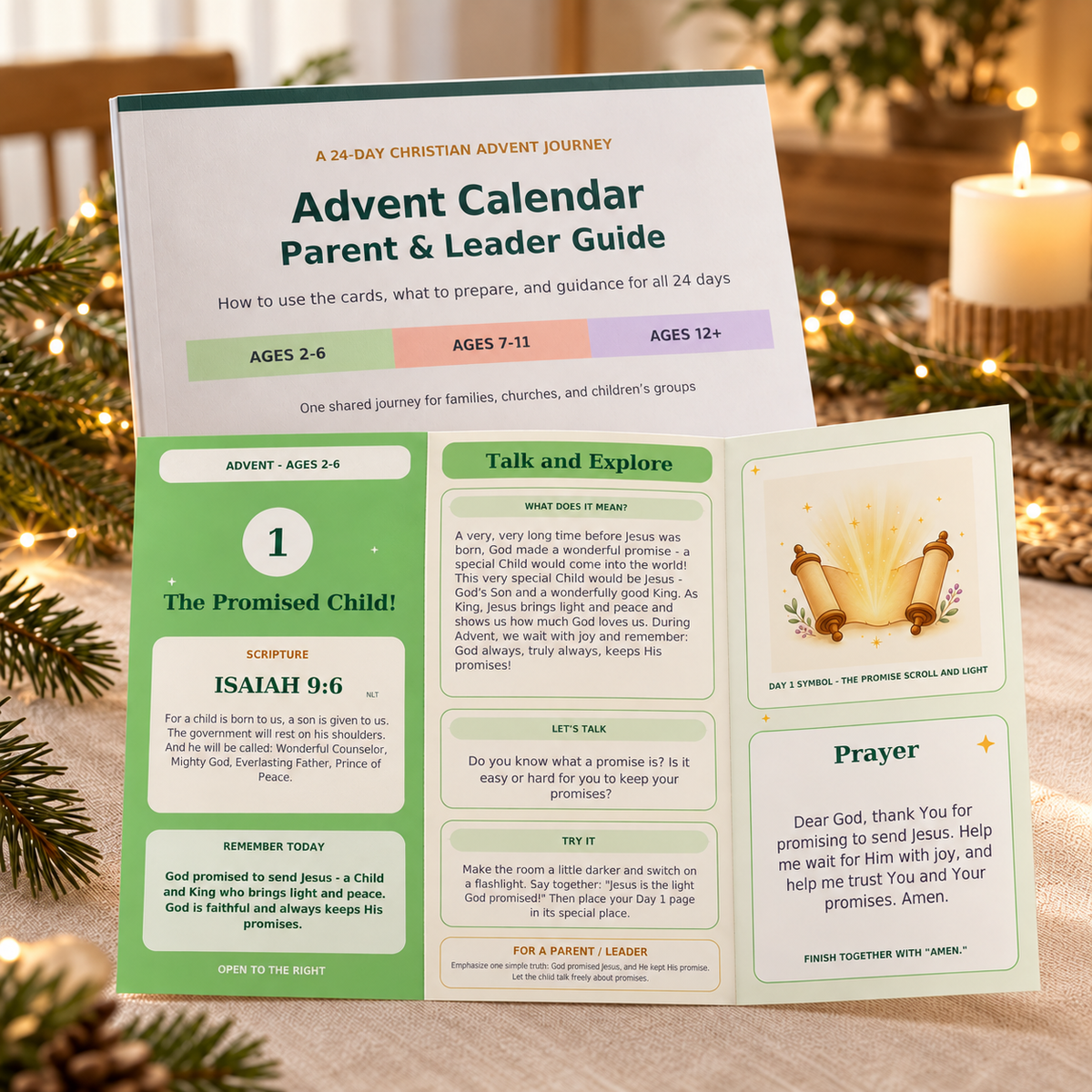 Printable Christian Advent Calendar for Ages 2 - 6