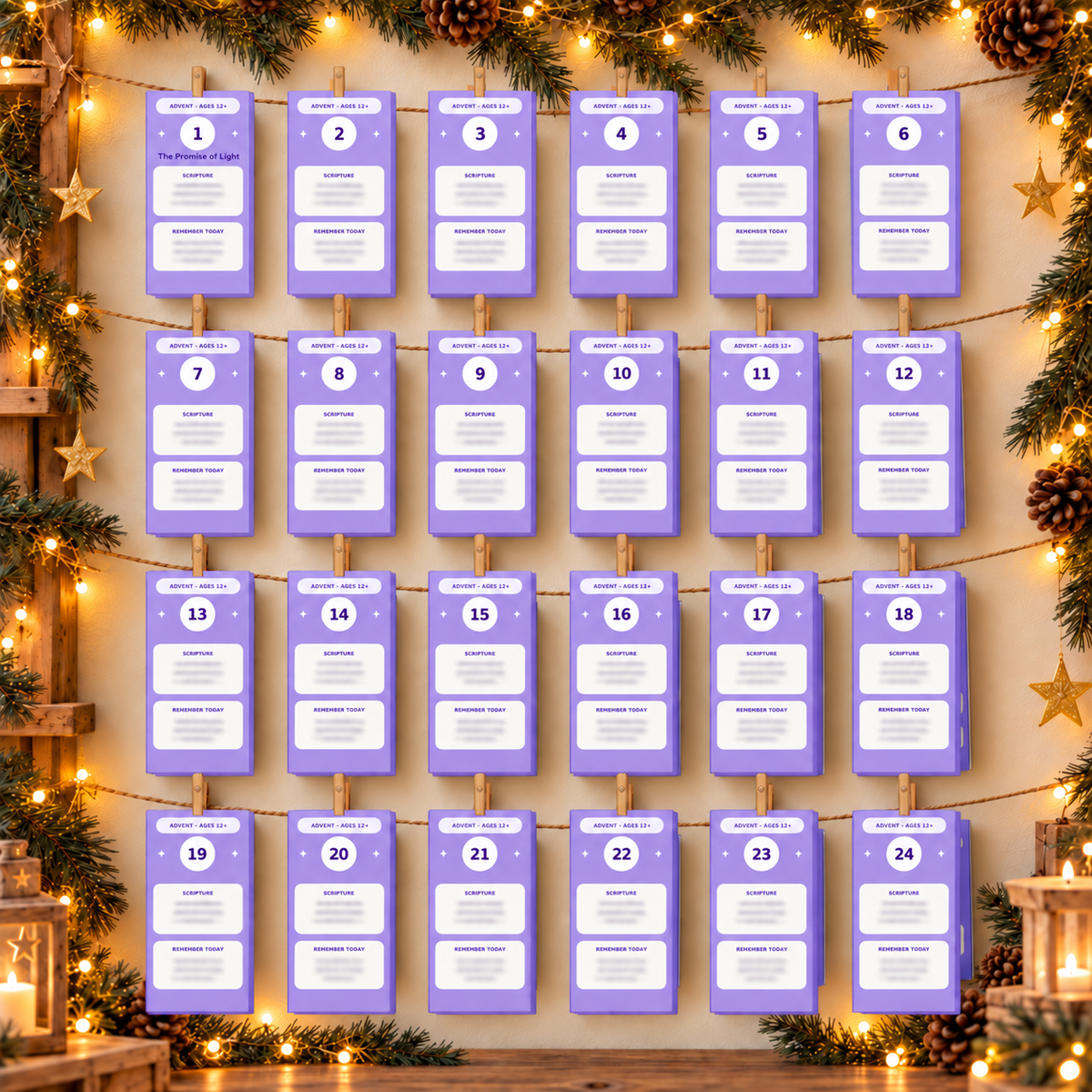 Printable Christian Advent Calendar for Teens Ages 12+