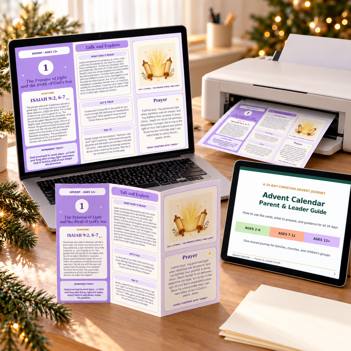 Printable Christian Advent Calendar for Teens Ages 12+