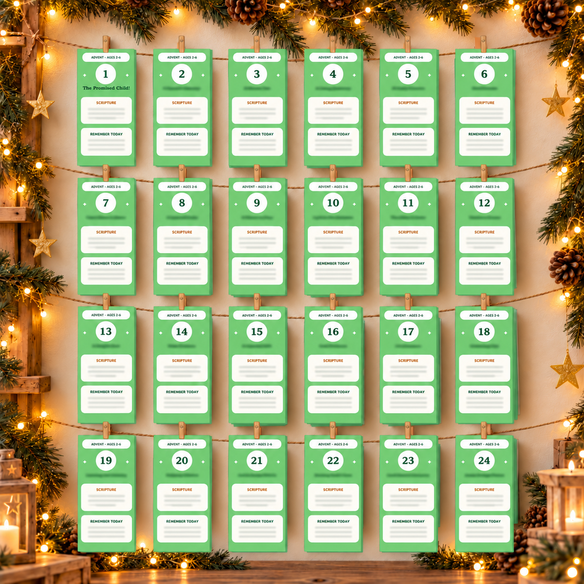 Printable Christian Advent Calendar for Ages 2 - 6